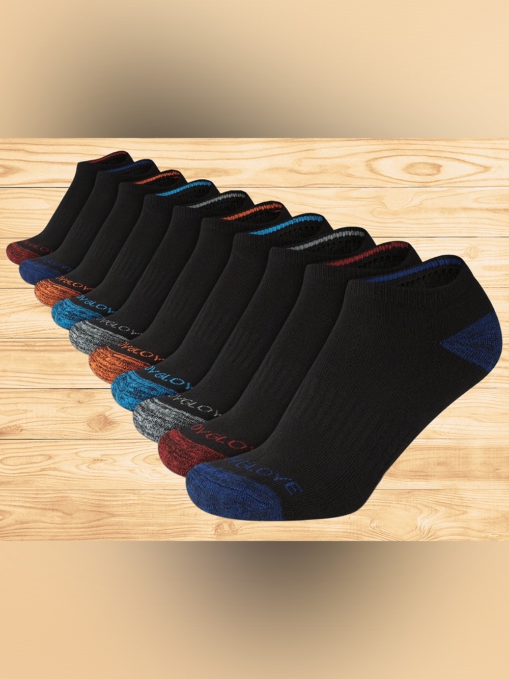 Body Glove Quarter Socks Black Multicolor Medium Shoe Size 6-8 10 Pairs